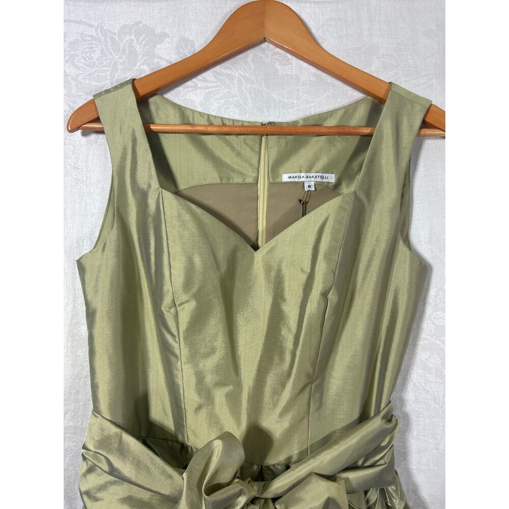 Marisa Baratelli Thai Silk Dress 6 Gold NEW Old Hollywood - Picture 4 of 11